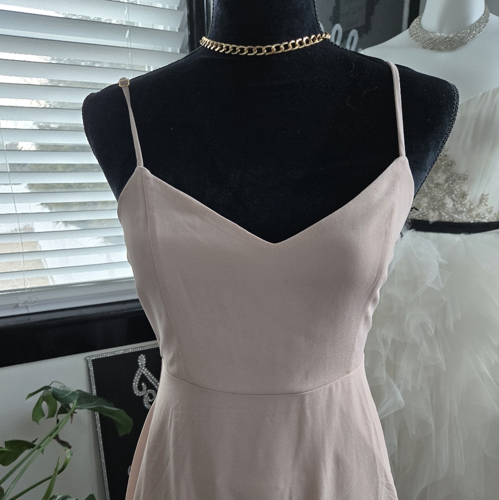 Elegant Pink Spaghetti Strap Dress